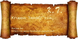 Kruppa Teodózia névjegykártya